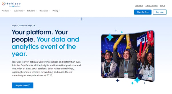 Tableau event promo banner emphasizing analytics, dashboards, and data-driven decision making.