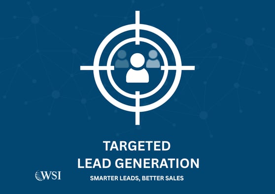 isual showing a target symbol over user icons, representing targeted lead generation and smarter sales strategy.